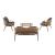 Pine 4-Piece Patio Conversation Set
