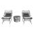 Ashland 3-Piece Patio Conversation Set w/Foot Ottomans