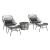 Ashland 3-Piece Patio Conversation Set w/Foot Ottomans