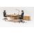 Viga Office Melamine 2-Desk Bench w/4 Doors Storage