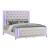 Opium King Size Bed with Leatherette Upholstered Footboard & Headboard, LED Lighting