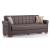 Orbit Convertible Sofa Bed | Brown Leatherette Sleeper