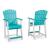 Eisely Outdoor High-Density Polyethylene Counter Height Barstool, Set of 2