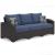 Windglow Outdoor Nuvella Fabric/Resin Wicker Sofa w/2 Pillows