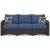 Windglow Outdoor Nuvella Fabric/Resin Wicker Sofa w/2 Pillows