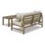 Fynnegan Outdoor Nuvella Fabric/Eucalyptus Wood Loveseat w/Table