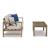 Fynnegan Outdoor Nuvella Fabric/Eucalyptus Wood Loveseat w/Table