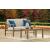 Fynnegan Outdoor Nuvella Fabric/Eucalyptus Wood Loveseat w/Table