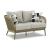 Swiss Valley Outdoor Nuvella Fabric/Handwoven Polyester Rope Loveseat w/2 Pillows