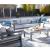 Amora Outdoor Nuvella Fabric/High-Density Polyethylene Sofa w/2 Pillows