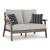 Emmeline Outdoor Nuvella Fabric/High-Density Polyethylene Loveseat w/2 Pillows