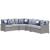 Naples Beach 4-Piece Outdoor Nuvella Fabric/Resin Wicker Sectional Sofa