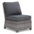 Salem Beach Outdoor Nuvella Fabric/Resin Wicker Armless Chair w/Cushion
