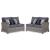 Salem Beach Outdoor Nuvella Fabric/Resin Wicker Left-Arm Facing & Right-Arm Facing Loveseat