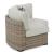 Calworth Outdoor Nuvella Fabric/Resin Wicker Curved Loveseat w/Cushion