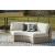 Calworth Outdoor Nuvella Fabric/Resin Wicker Curved Loveseat w/Cushion