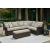 Brook Ranch Outdoor Nuvella Fabric/Resin Wicker Sectional Sofa w/Bench