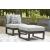 Beachloft Square Polyester/Aluminum Ottoman with Cushion
