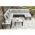 Beachloft Square Polyester/Aluminum Ottoman with Cushion
