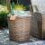 Sandy Bloom Outdoor Nuvella Fabric/Resin Wicker Set w/Pillows