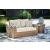 Sandy Bloom Outdoor Nuvella Fabric/Resin Wicker Set w/Pillows