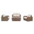 Sandy Bloom Outdoor Nuvella Fabric/Resin Wicker Set w/Pillows