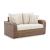 Sandy Bloom Outdoor Nuvella Fabric/Resin Wicker Set w/Pillows