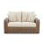 Sandy Bloom Outdoor Nuvella Fabric/Resin Wicker Set w/Pillows
