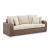 Sandy Bloom Outdoor Nuvella Fabric/Resin Wicker Set w/Pillows