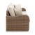 Sandy Bloom Outdoor Nuvella Fabric/Resin Wicker Sofa w/4 Pillows