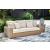 Sandy Bloom Outdoor Nuvella Fabric/Resin Wicker Sofa w/4 Pillows