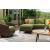 Horizon Hall Square Resin Wicker/Aluminum Ottoman with Cushion