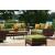 Horizon Hall Square Resin Wicker/Aluminum Ottoman with Cushion