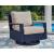 East Beach HDPE/Polyester Swivel Glider Chair with Cushion