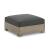 Citrine Park Outdoor Nuvella Fabric/Eucalyptus Wood Ottoman w/Cushion