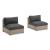Citrine Park Outdoor Nuvella Fabric/Eucalyptus Wood Armless Chair w/Cushion