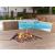 Walton Bridge Outdoor Resin Wicker Square Bar Table w/Fire Pit