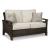 Paradise Trail Outdoor Nuvella Fabric/Resin Wicker Loveseat w/2 Pillows