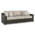 Coastline Bay Outdoor Nuvella Fabric/Resin Wicker Sofa w/4 Pillows