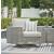 Seton Creek Outdoor Nuvella Fabric/Resin Wicker Swivel Lounge Chair w/Pillow
