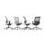 Eva.II Executive Chair w/Lumbar Support & Soft PU Headrest, Black Plastic Chair Body, Synchro Mechanism (Plastic Base w/Fibreglass)