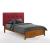 Spices Paprika Fabric/Wood K-Series High/Low Platform Bed, California King Size