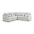 Cuddle Plush Fabric 5-Piece L-Shaped Sectional Sofa