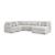 Cuddle Plush Fabric 6-Piece Sectional Sofa w/Right Chaise