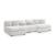 Cuddle Plush Fabric 4-Piece Sectional Sofa w/Double Chaise