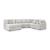 Cuddle Plush Fabric 6-Piece Sectional Sofa w/Left Chaise