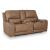 DeepWakes Leather/PVC Power Reclining Loveseat w/Console & Adjustable Headrests