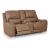 DeepWakes Leather/PVC Power Reclining Loveseat w/Console & Adjustable Headrests