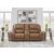 DeepWakes Leather/PVC Power Reclining Loveseat w/Console & Adjustable Headrests