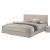Pearl Fabric King Size Bed w/LED